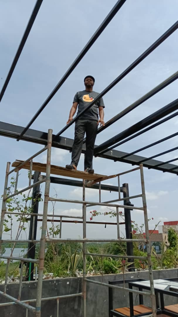 Steel structure on site