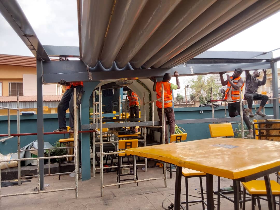Steel partition installation