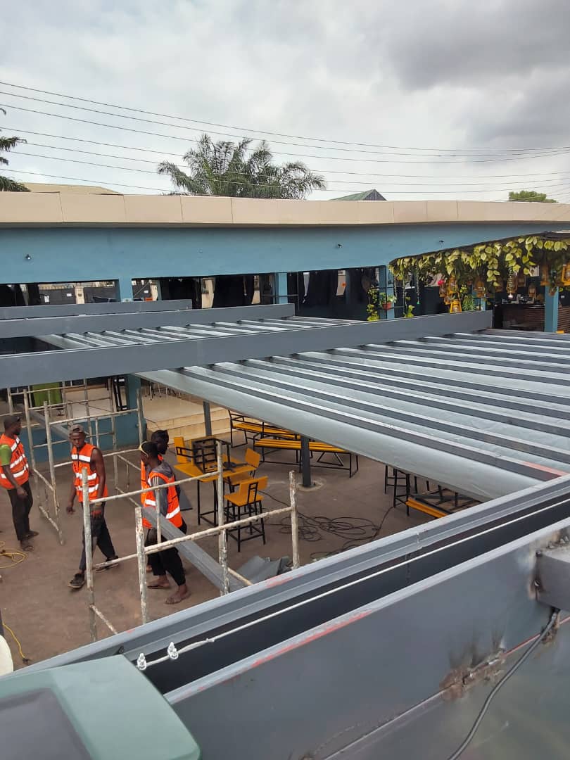 Glass and steel partition
